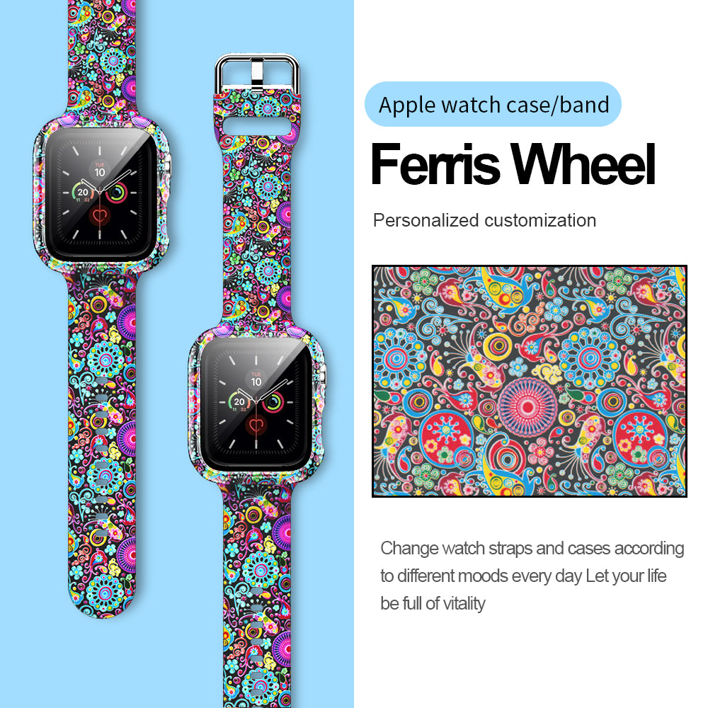 Suitable For Apple Watch Silicone Strap And Case Integrated With Pattern Printing