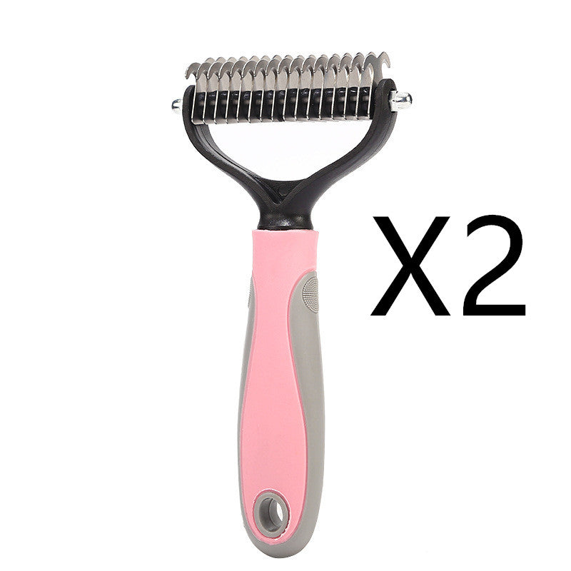 Stainless Double-sided Pet Brush Hair Removal, Shedding, Dematting Comb