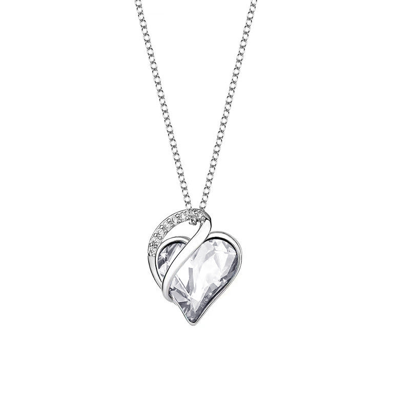 Beautiful Mother's Day Gift Sliver Heart Shaped Geometric Necklace