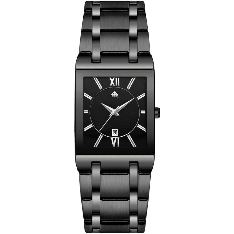 Automatic Non-mechanical Square Men's Steel Belt Quartz Watch