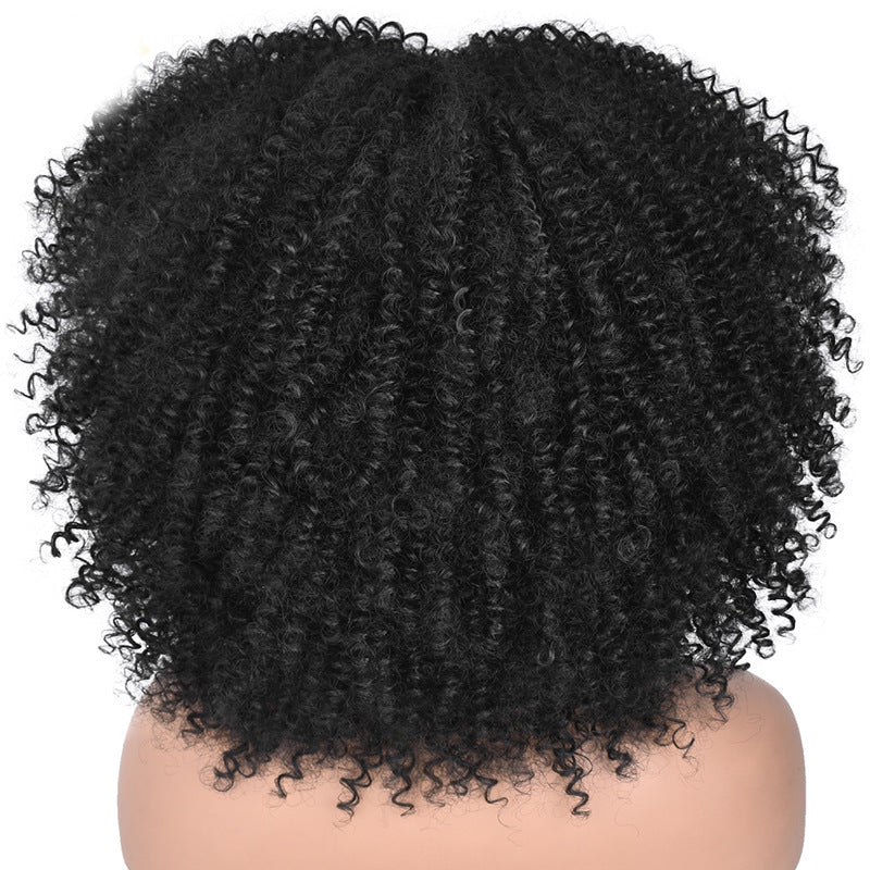 Afro-Curly Wig Silk Headgear