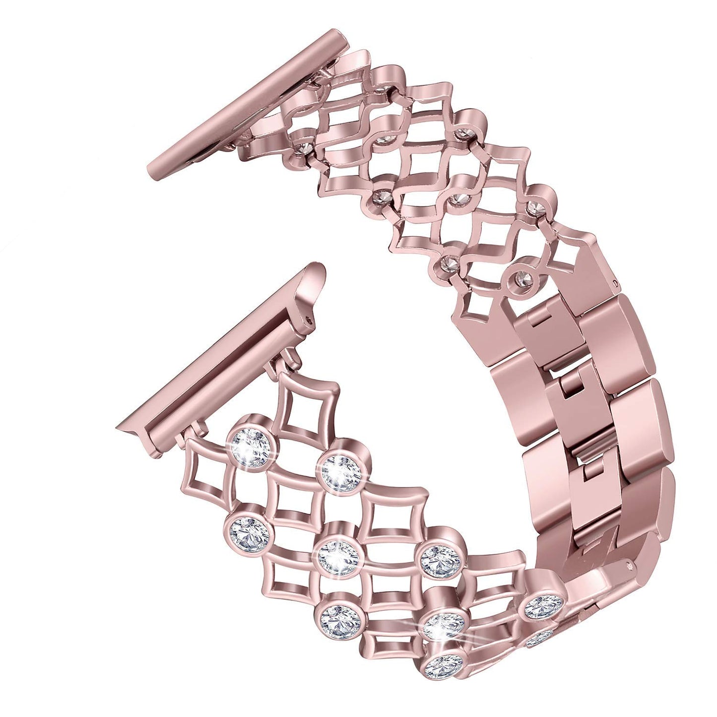 Stainless Steel Diamond Yuanbao Steel Band Chain Watch Band