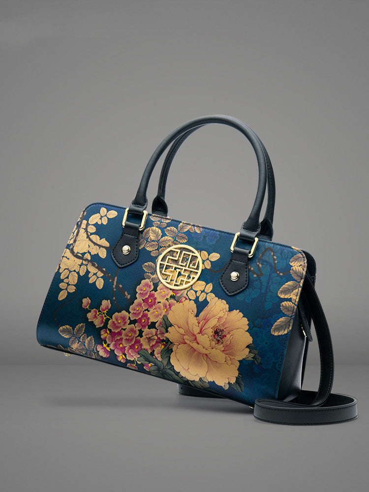 Peony Two-Color Premium Handbag