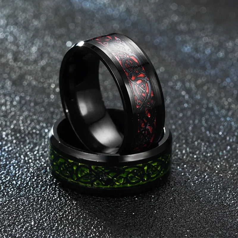 Black Dragon Inlay Ring