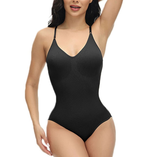 V Neck Spaghetti Strap Compression Body Suits