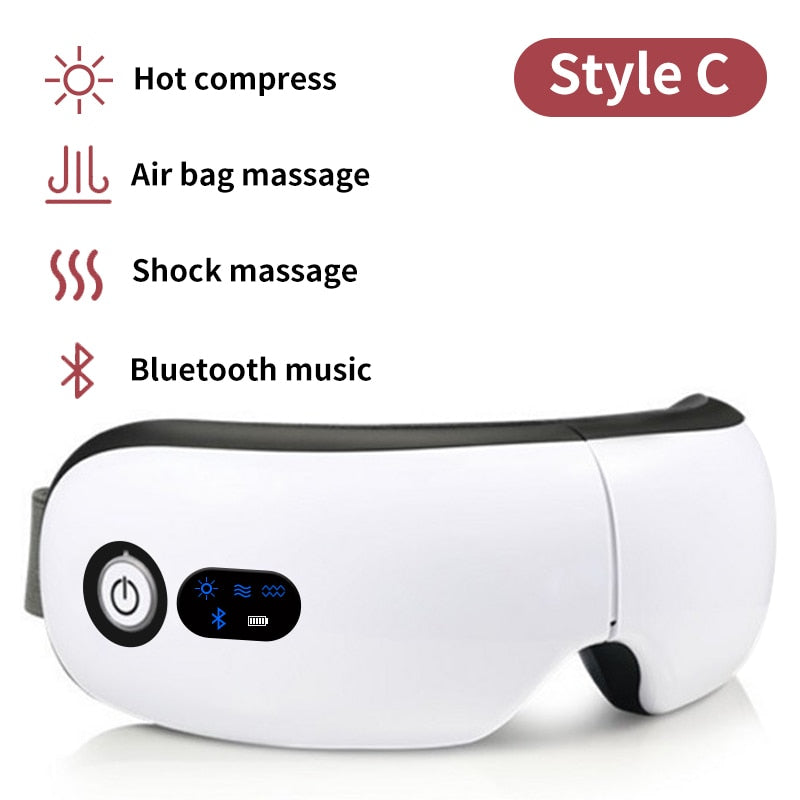 Rechargeable Smart Eye Massager Facial Massager Bluetooth Music Foldable Air Pressure Heating Massage Relaxation