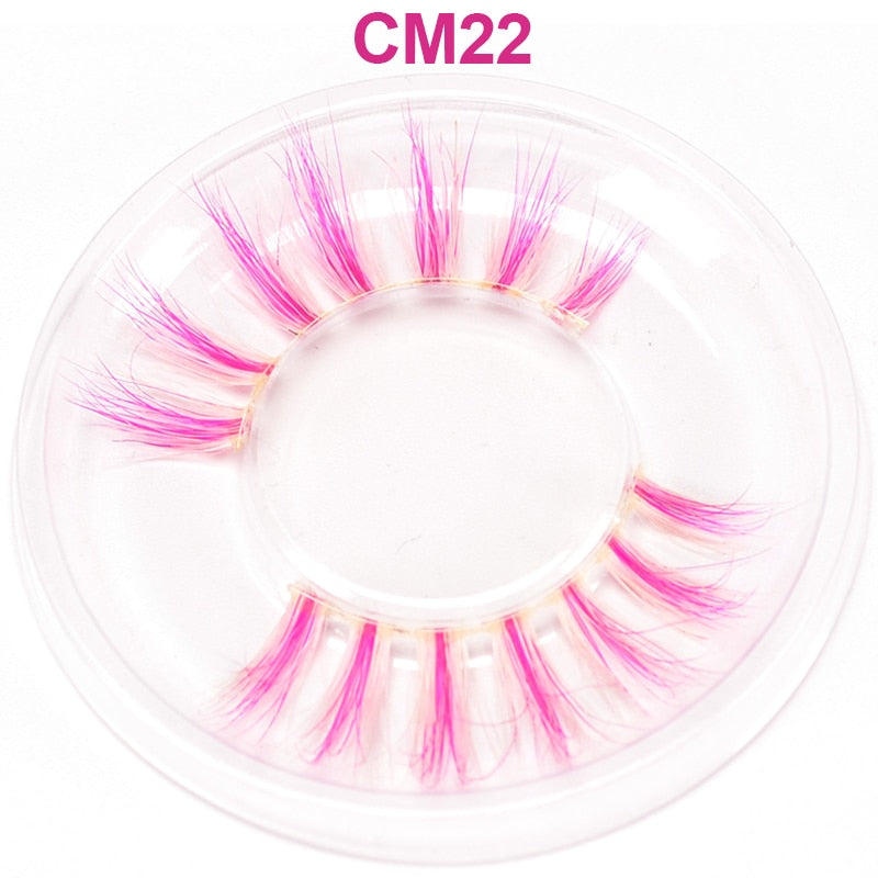 OKAYLASH 3D 6D False Colored Eyelashes Natural Real Mink fluffy Style  Eye lash Extension Makeup Cosplay Colorful Eyelash