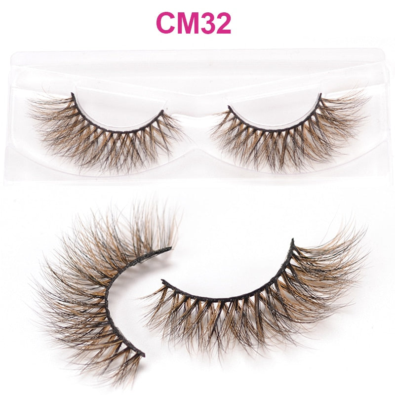 OKAYLASH 3D 6D False Colored Eyelashes Natural Real Mink fluffy Style  Eye lash Extension Makeup Cosplay Colorful Eyelash