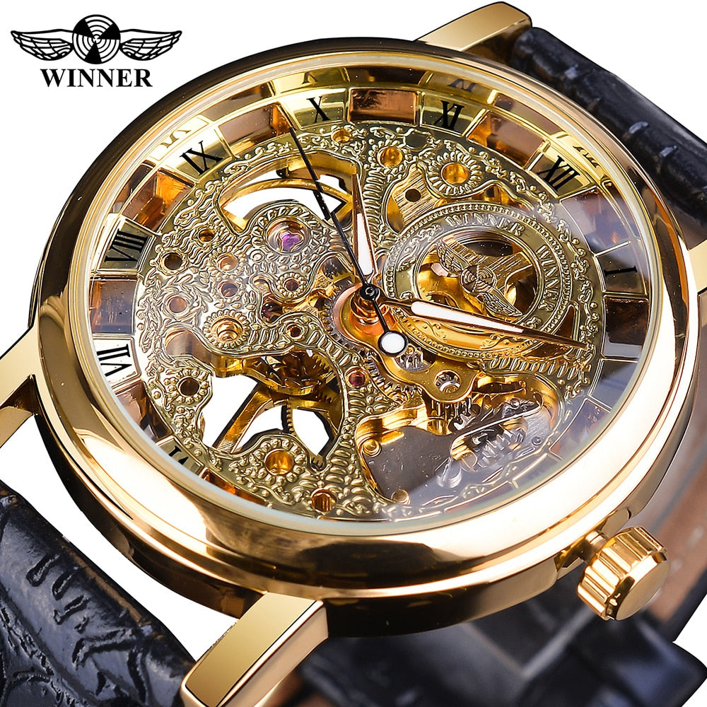 Transparent Golden Case Luxury Men's Watch