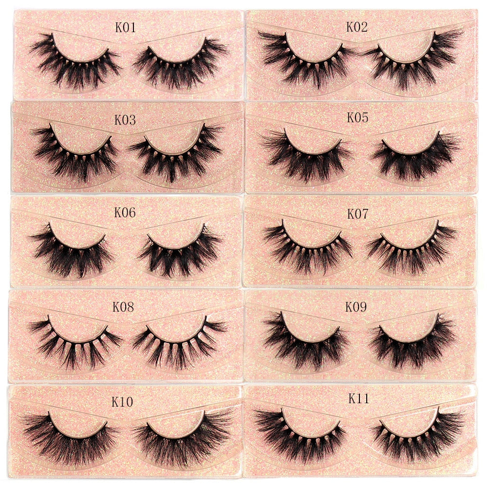 LEHUAMAO Makeup Mink eyelashes Soft fake lashes makeup kit Mink Lashes extension mink eyelashes Handmade Reusable Eyelashes