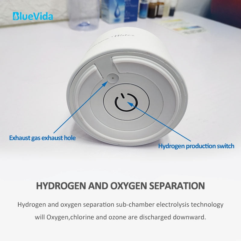 Bluevida new sports style SPE &amp; PEM hydrogen water generator, H2 up to 3000ppb and large battery capacity hydrogen water bottle