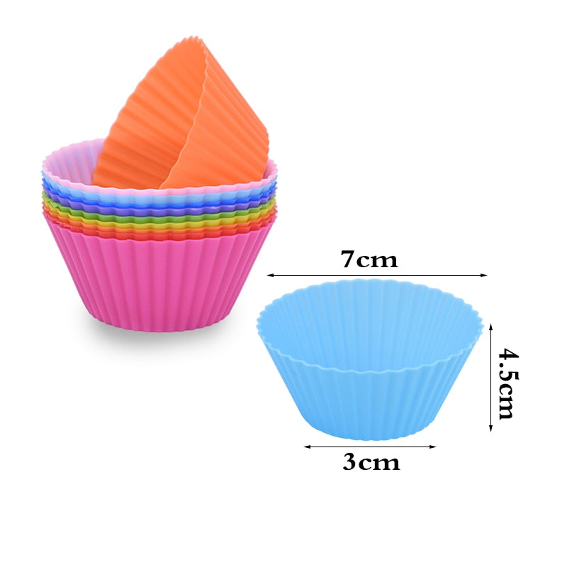 12 pcs Silicone Cupcake Baking Molds