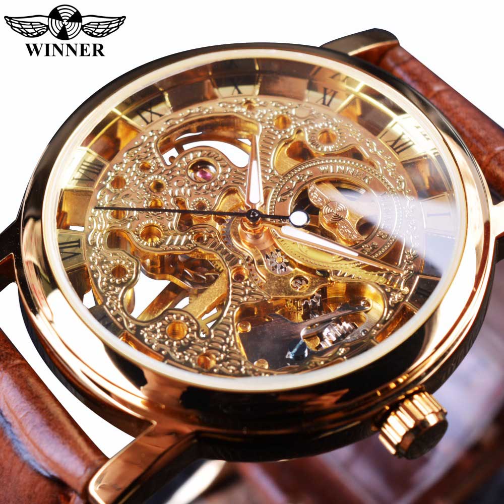 Transparent Golden Case Luxury Men's Watch