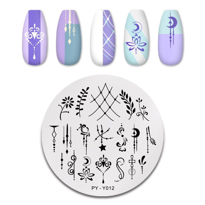 PICT YOU 12*6cm Nail Art Templates Stamping Plate Design Flower Animal Glass Temperature Lace Stamp Templates Plates Image