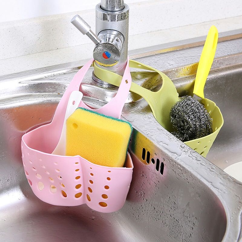 Kitchen Drain Basket Draining Rack Sink Sponge Holder Kitchen Bathroom Storage Shelf Sink Holder Drain Basket Storage Tools