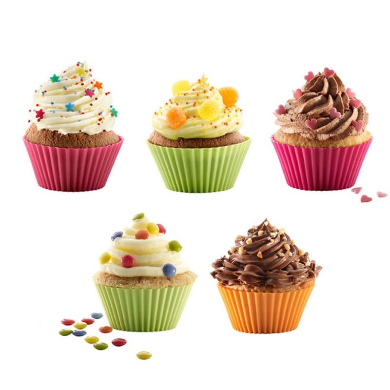 12 pcs Silicone Cupcake Baking Molds