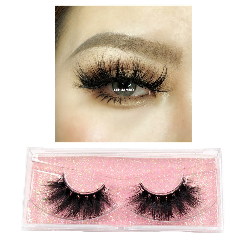 LEHUAMAO Makeup Mink eyelashes Soft fake lashes makeup kit Mink Lashes extension mink eyelashes Handmade Reusable Eyelashes