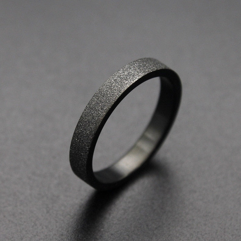 Simple 3mm 5mm Woman Men&#39;s Couple Black Titanium Ring Matte Finished Finger Ring Jewelry for Male Wedding Bands Gift