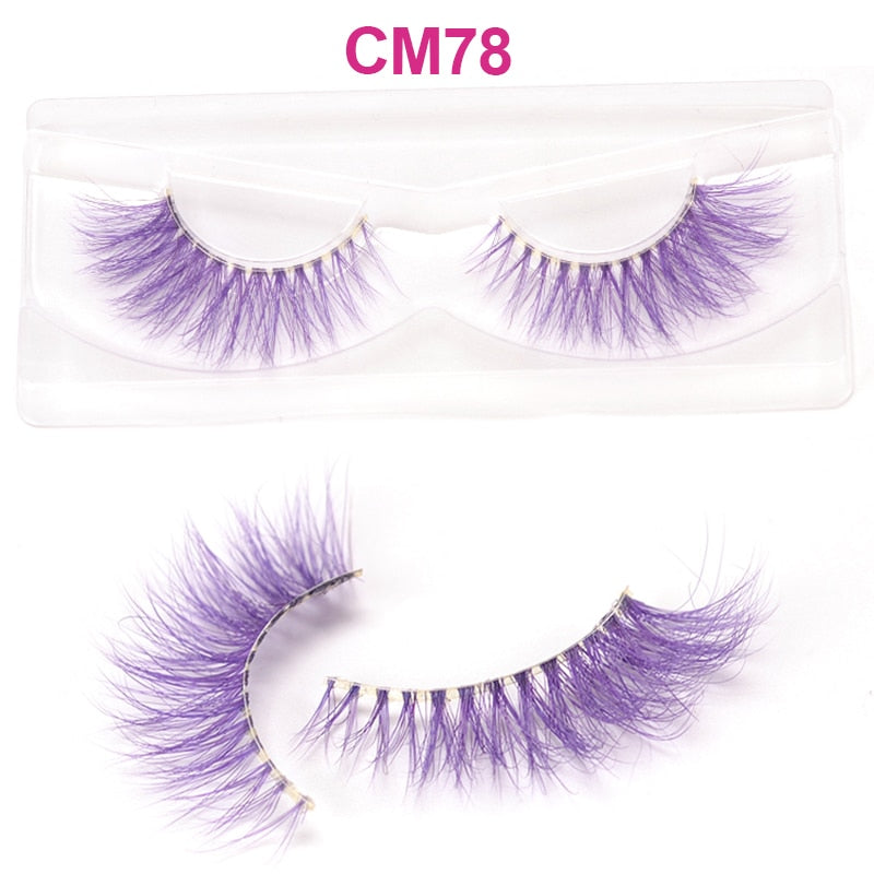 OKAYLASH 3D 6D False Colored Eyelashes Natural Real Mink fluffy Style  Eye lash Extension Makeup Cosplay Colorful Eyelash