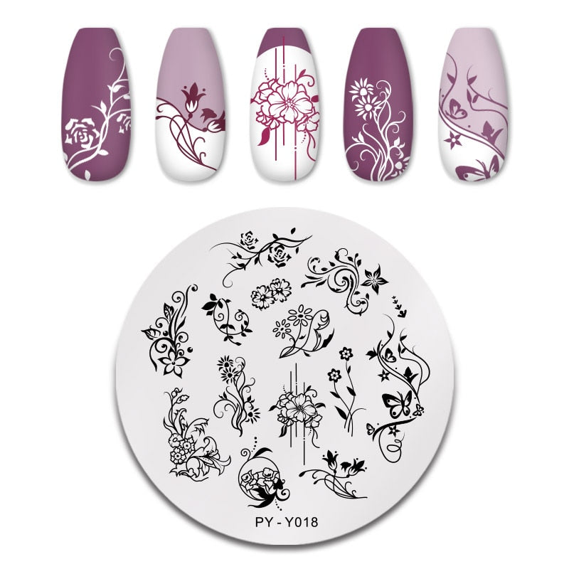 PICT YOU 12*6cm Nail Art Templates Stamping Plate Design Flower Animal Glass Temperature Lace Stamp Templates Plates Image