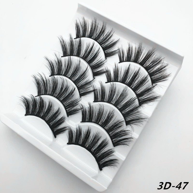 5 Pairs Mink EyeLashes 3D False Lashes winged Thick Makeup EyeLash Dramatic Lashes Natural fake eyelashes Soft mink Lashes G800