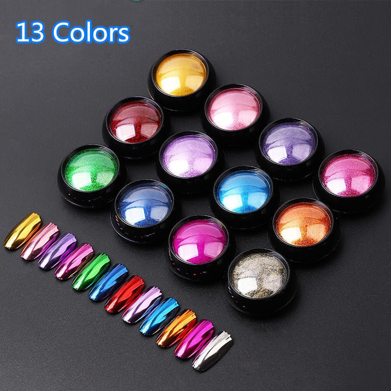 Nail Art Glitter Dipping Powder Chrome Mirror Glitter Pigment Powder For Nails Decorations DIY Manicure