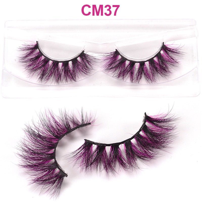 OKAYLASH 3D 6D False Colored Eyelashes Natural Real Mink fluffy Style  Eye lash Extension Makeup Cosplay Colorful Eyelash