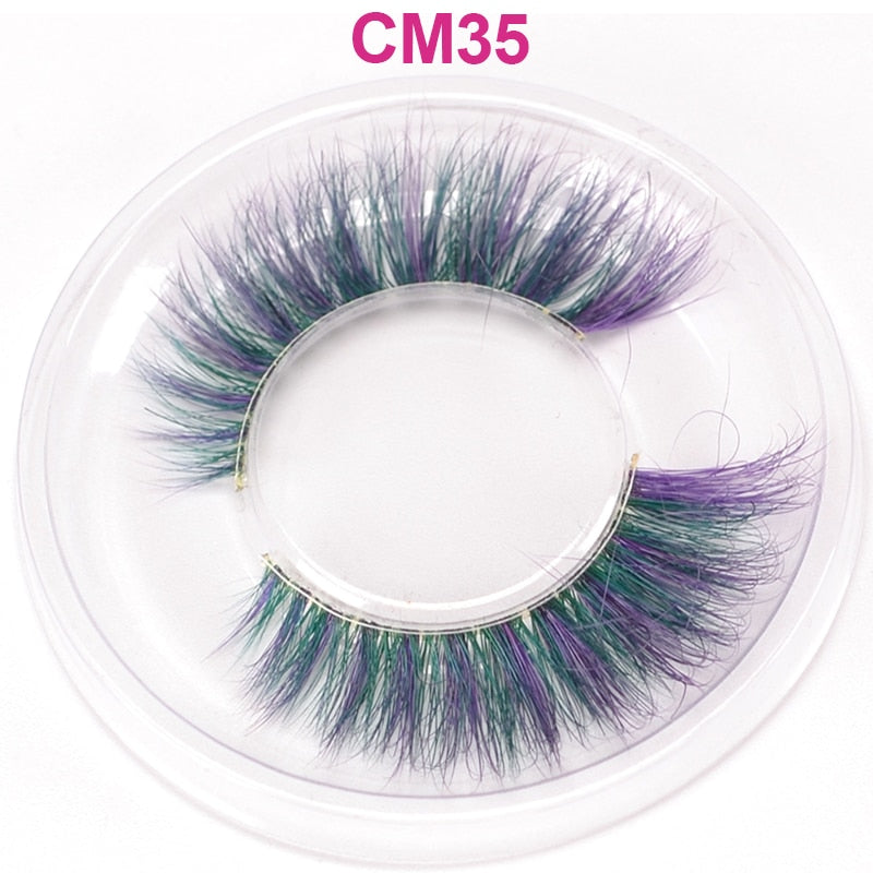 OKAYLASH 3D 6D False Colored Eyelashes Natural Real Mink fluffy Style  Eye lash Extension Makeup Cosplay Colorful Eyelash