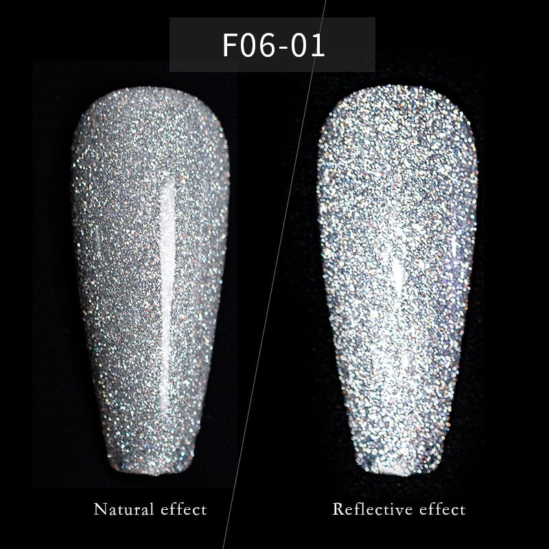 Vendeeni 15ml Glitter Chips Diamond Gel Nail Polish Sparkling Laser Nail Art Gel Varnish UV LED Soak Off Gel Lacquer 15 Colors