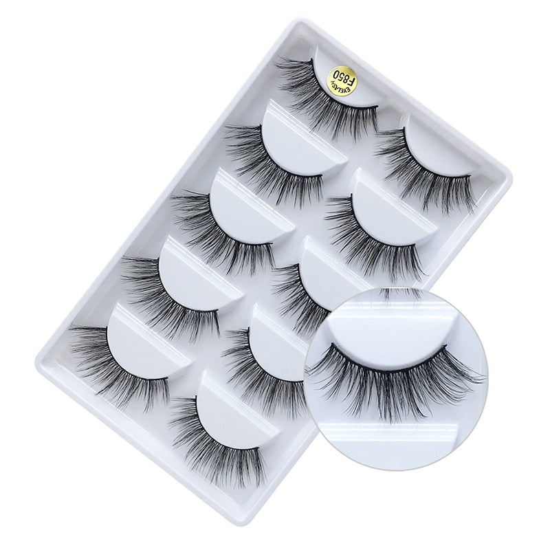 5 Pairs Mink EyeLashes 3D False Lashes winged Thick Makeup EyeLash Dramatic Lashes Natural fake eyelashes Soft mink Lashes G800