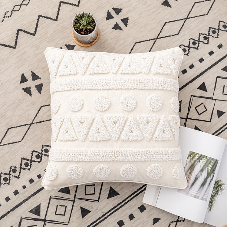 Cushion Cover 45x45cm/30x50cm Cotton pillow cover Ivory Loop Tufted for Home decoration Netural Living Room Bedroom