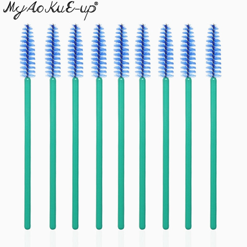 50pcs Eyelash Brushes Eyebrow Microbrush For Mascara Wand Soft Head Eyelashes Cosmetics Applicator Lash Extension Makeup Brushes