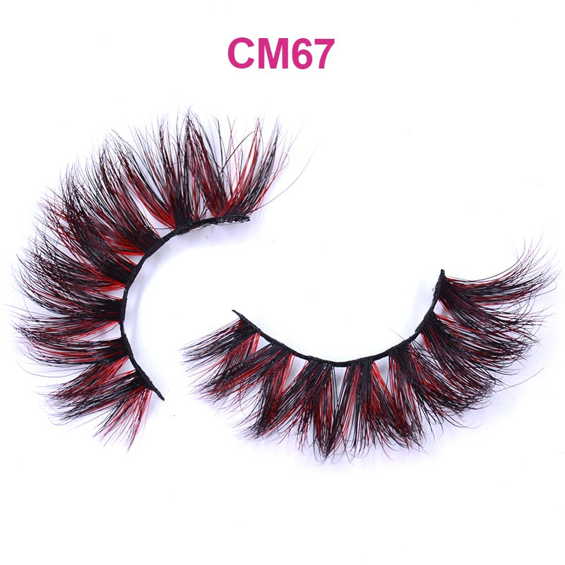 OKAYLASH 3D 6D False Colored Eyelashes Natural Real Mink fluffy Style  Eye lash Extension Makeup Cosplay Colorful Eyelash