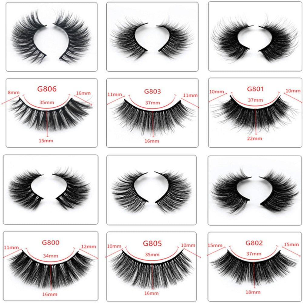 5 Pairs Mink EyeLashes 3D False Lashes winged Thick Makeup EyeLash Dramatic Lashes Natural fake eyelashes Soft mink Lashes G800