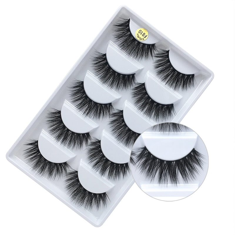 5 Pairs Mink EyeLashes 3D False Lashes winged Thick Makeup EyeLash Dramatic Lashes Natural fake eyelashes Soft mink Lashes G800