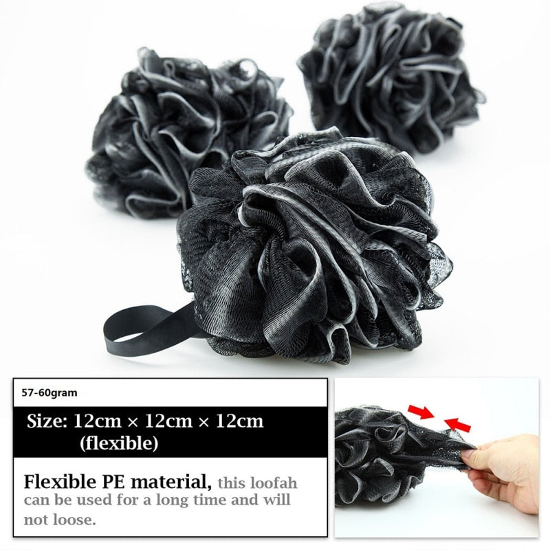 Bamboo Charcoal Bath Ball Bath Flower Bath Loofah Sponge Shower Pouf Body Scrubber Ball Mesh Pouf Bath Sponge Easy to Use