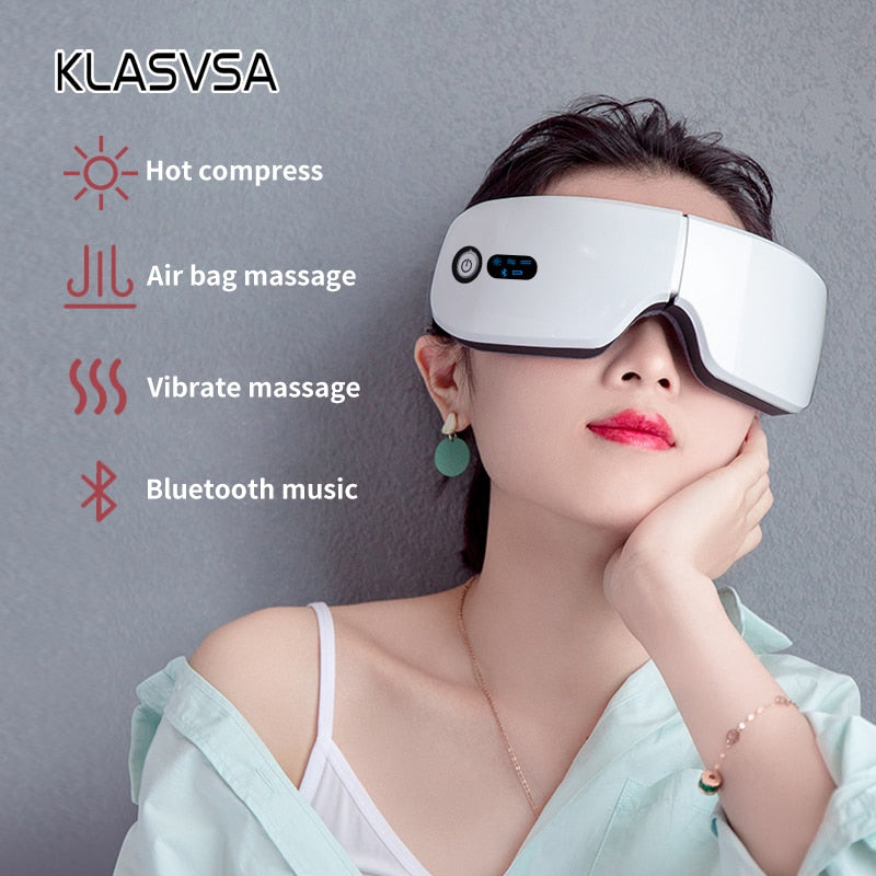 Rechargeable Smart Eye Massager Facial Massager Bluetooth Music Foldable Air Pressure Heating Massage Relaxation