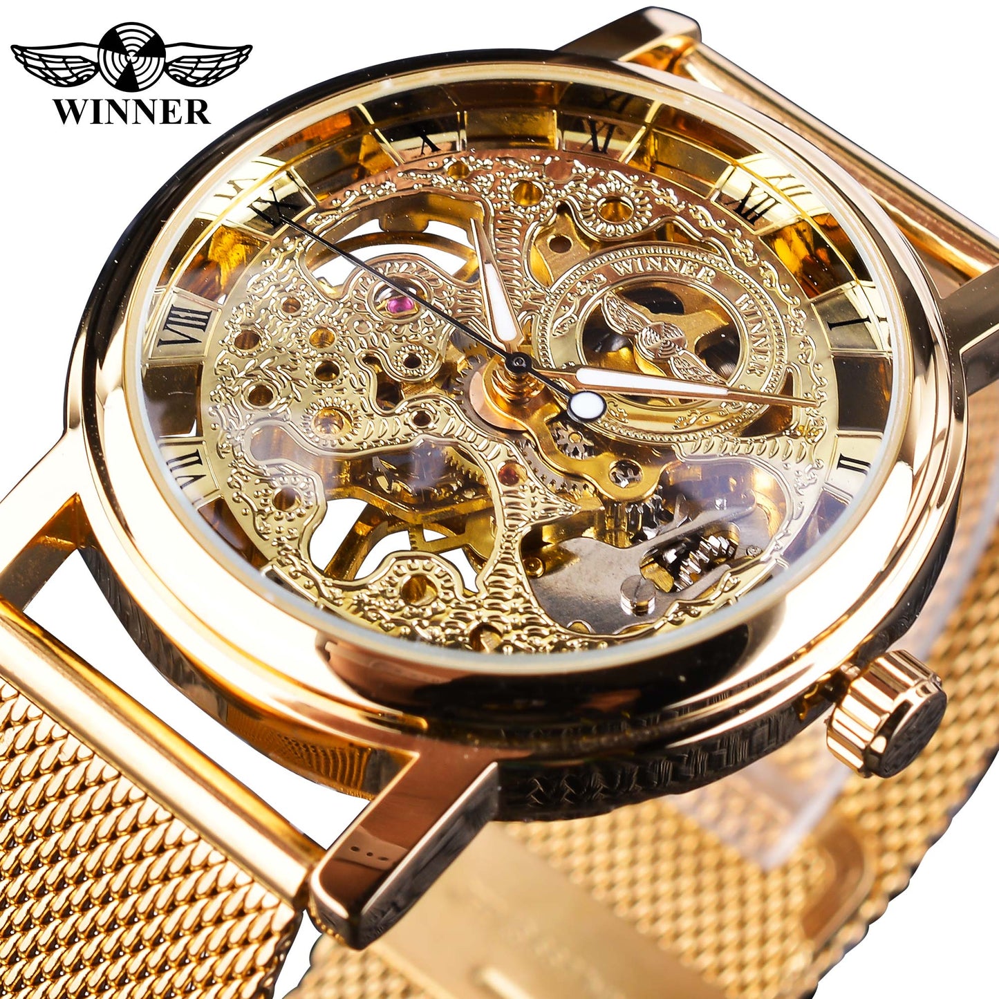 Transparent Golden Case Luxury Men's Watch