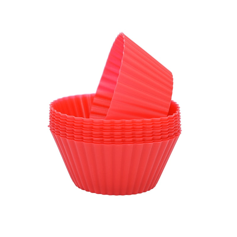 12 pcs Silicone Cupcake Baking Molds