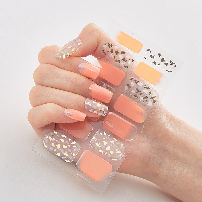 Four Sorts 0f Nail Stickers Nails Art Decoration Manicure Shiny Nail Decoration Decals Plain Stickers Nail Accesoires Women