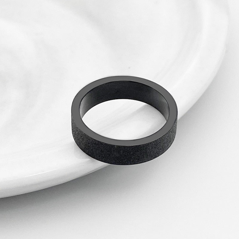 Simple 3mm 5mm Woman Men&#39;s Couple Black Titanium Ring Matte Finished Finger Ring Jewelry for Male Wedding Bands Gift