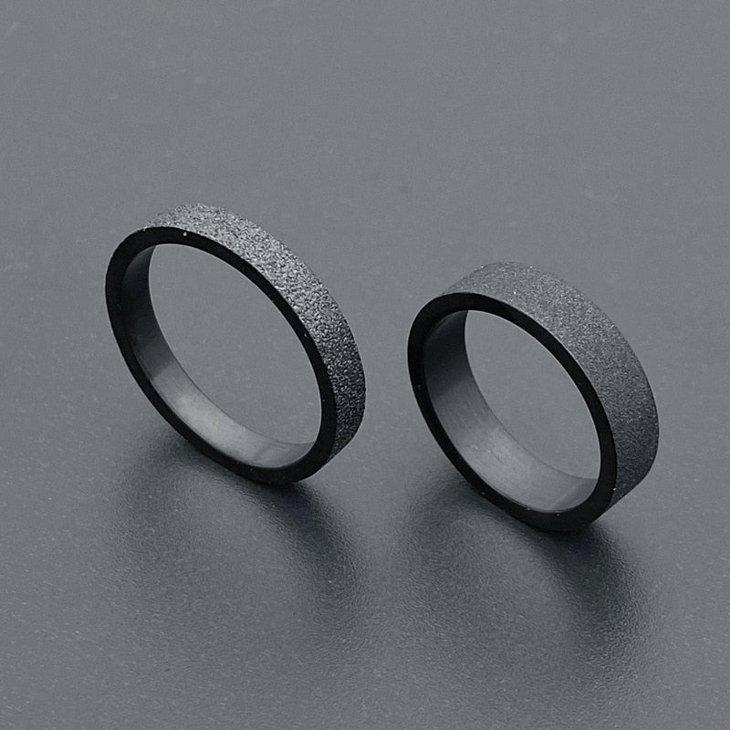 Simple 3mm 5mm Woman Men&#39;s Couple Black Titanium Ring Matte Finished Finger Ring Jewelry for Male Wedding Bands Gift