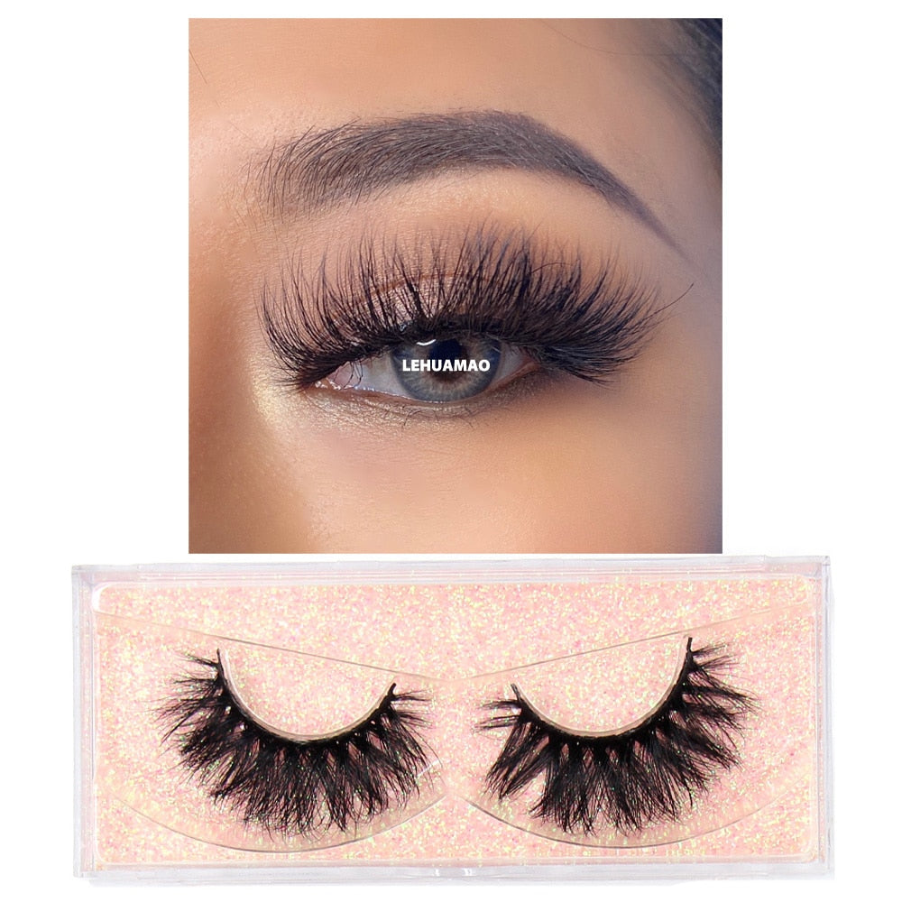 LEHUAMAO Makeup Mink eyelashes Soft fake lashes makeup kit Mink Lashes extension mink eyelashes Handmade Reusable Eyelashes