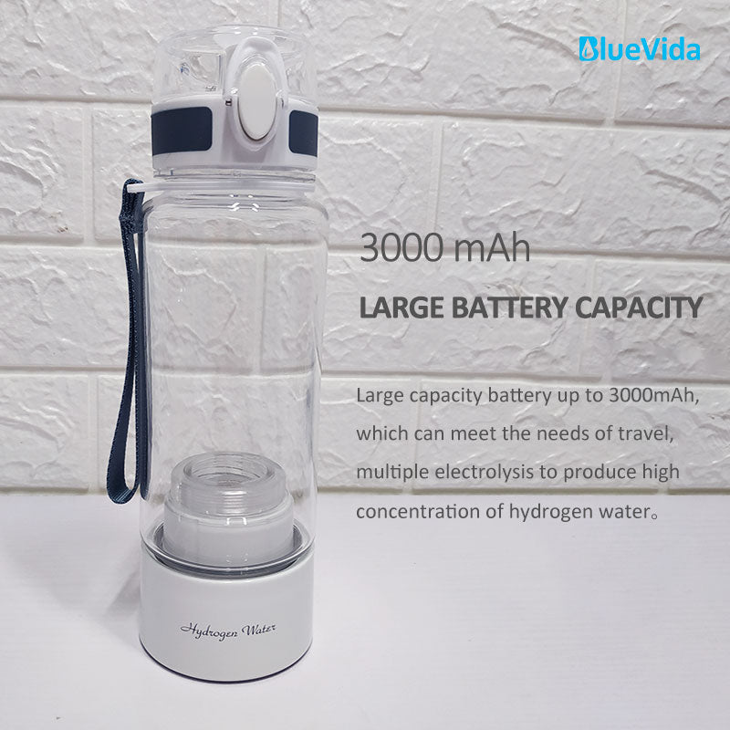 Bluevida new sports style SPE &amp; PEM hydrogen water generator, H2 up to 3000ppb and large battery capacity hydrogen water bottle