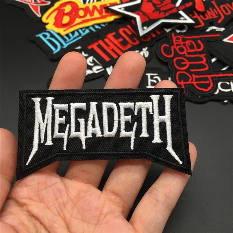 25PCS/Lot Rock Band Patches for Clothing Embroidery Stripes Iron on Patches Music Badges Diy Clothes Stickers Sewing Vest Jacket