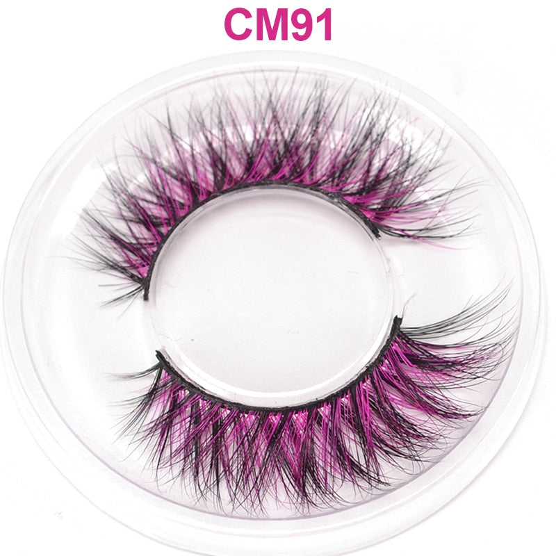 OKAYLASH 3D 6D False Colored Eyelashes Natural Real Mink fluffy Style  Eye lash Extension Makeup Cosplay Colorful Eyelash