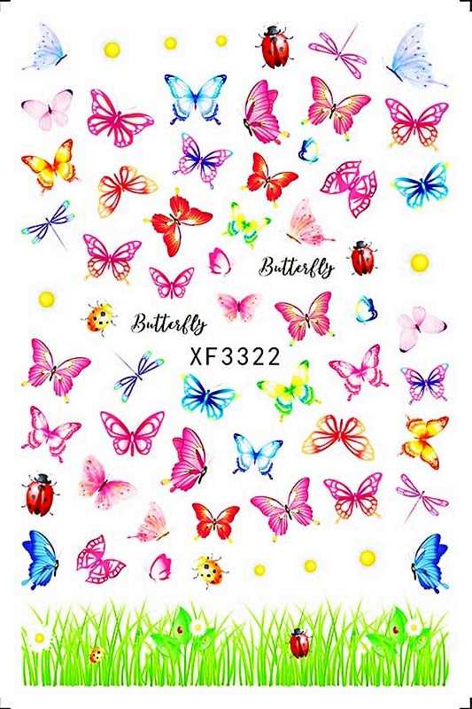 1pc Summer Fruit Strawberry Leaf Flower Flamingo Butterfly Stickers For Nails Water Transfer Watermark Beauty Nail Art Decals