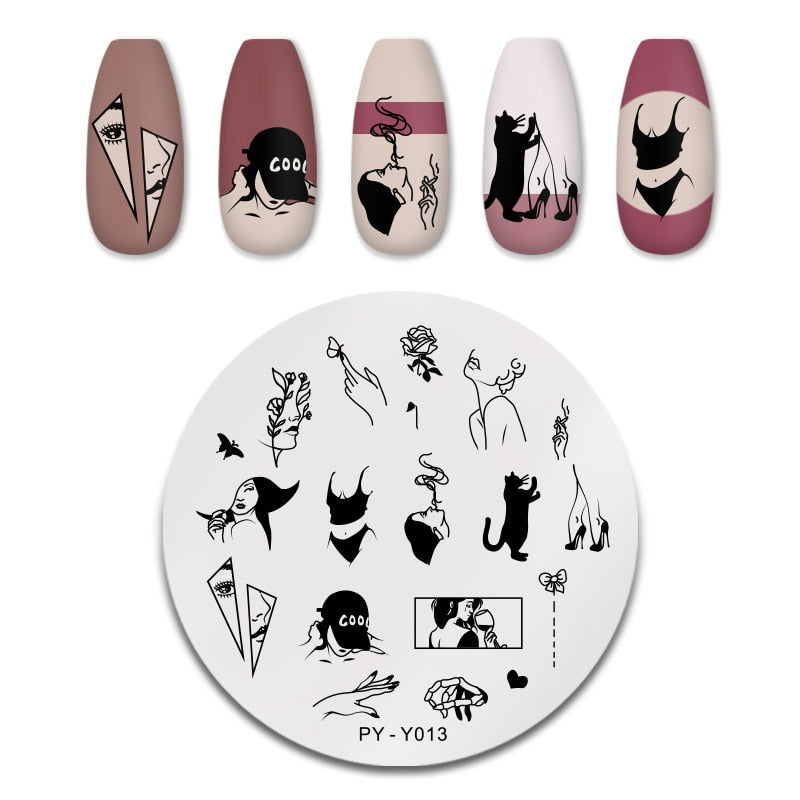 PICT YOU 12*6cm Nail Art Templates Stamping Plate Design Flower Animal Glass Temperature Lace Stamp Templates Plates Image