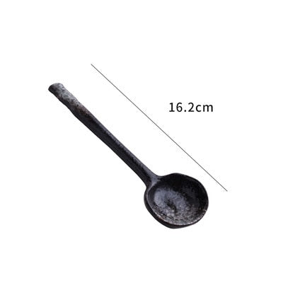 Ceramic Soup Spoon Japanese Tableware Eating Spoon Creative Long handle Spoons Kitchen Cooking Utensil Tool Teaspoon For Kicthen