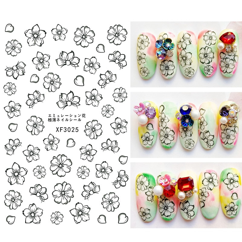 1pc Summer Fruit Strawberry Leaf Flower Flamingo Butterfly Stickers For Nails Water Transfer Watermark Beauty Nail Art Decals